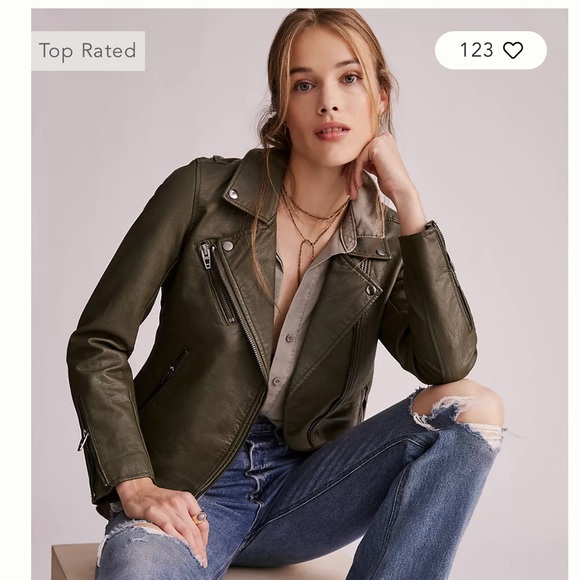 Blank NYC Jackets & Blazers - Olive Vegan moto jacket